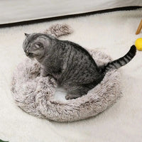 HKM-6078653 Cozy Plush Cat and Dog Hideout House with Warm Mat for Small Animals