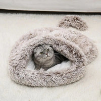 HKM-6078653 Cozy Plush Cat and Dog Hideout House with Warm Mat for Small Animals