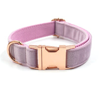 HKM-6080061 Dark Grey Velvet Pet Collar and Leash Set with Bow and Chest Harness