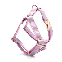 HKM-6080061 Dark Grey Velvet Pet Collar and Leash Set with Bow and Chest Harness
