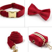 HKM-6080061 Dark Grey Velvet Pet Collar and Leash Set with Bow and Chest Harness