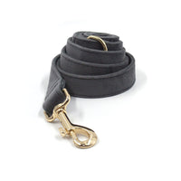 HKM-6080061 Dark Grey Velvet Pet Collar and Leash Set with Bow and Chest Harness