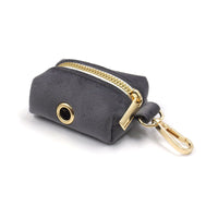 HKM-6080061 Dark Grey Velvet Pet Collar and Leash Set with Bow and Chest Harness