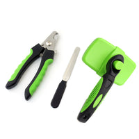 HKM-6080189 Pet Hair Removal Grooming Comb and Nail Clippers Kit for Cats and Dogs