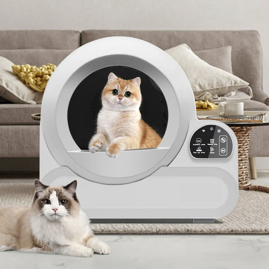 HKM-608019 Self-Cleaning Cat Litter Box with 70L Capacity, Odor Control, Dust-Free, WiFi App Control
