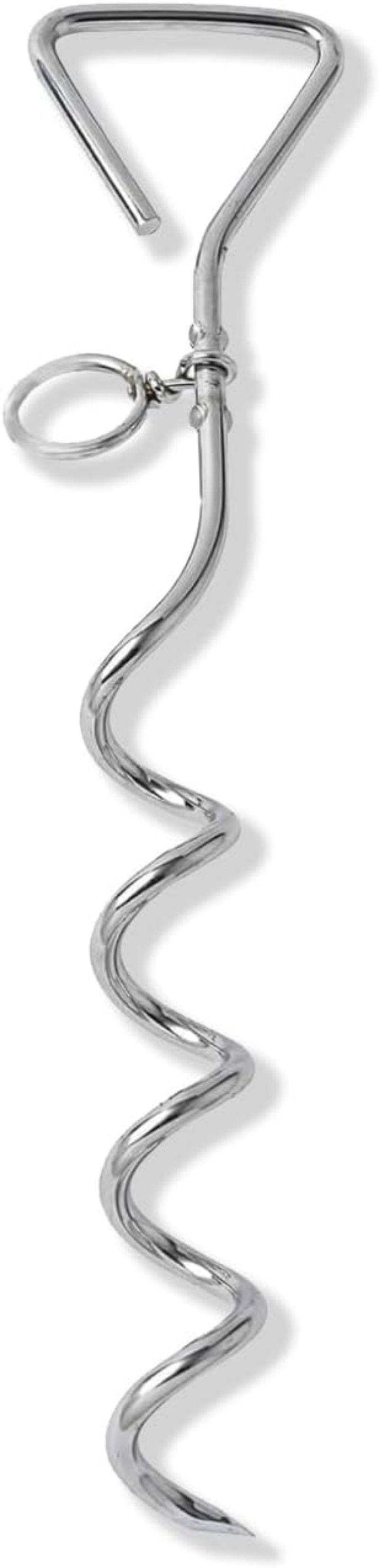 HKM-6081853 Durable Spiral Dog Tie-Out Stake for Secure Outdoor Tethering, Easy Installation, Rust Resistant