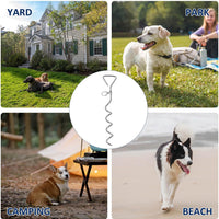 HKM-6081853 Durable Spiral Dog Tie-Out Stake for Secure Outdoor Tethering, Easy Installation, Rust Resistant