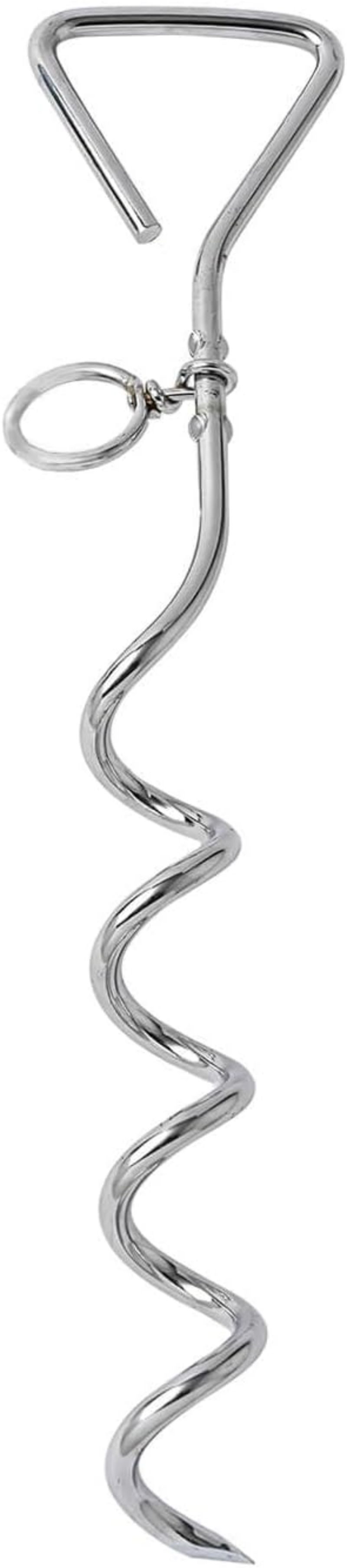 HKM-6081853 Durable Spiral Dog Tie-Out Stake for Secure Outdoor Tethering, Easy Installation, Rust Resistant