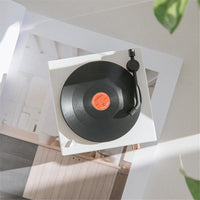 HKM-608211 Retro Mini Bluetooth Record Player Speaker - Wireless Audio with 8-Hour Battery Life, USB Charging, Dual Speakers, and Card Insert Function