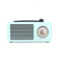 HKM-608211 Retro Mini Bluetooth Record Player Speaker - Wireless Audio with 8-Hour Battery Life, USB Charging, Dual Speakers, and Card Insert Function