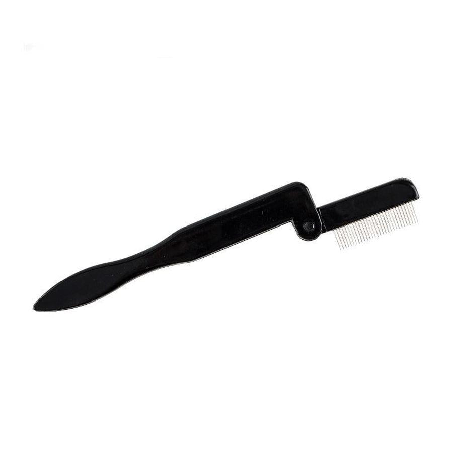 HKM-608211 Stainless Steel Foldable Eyelash Comb and Needle Brow Groomer Tool