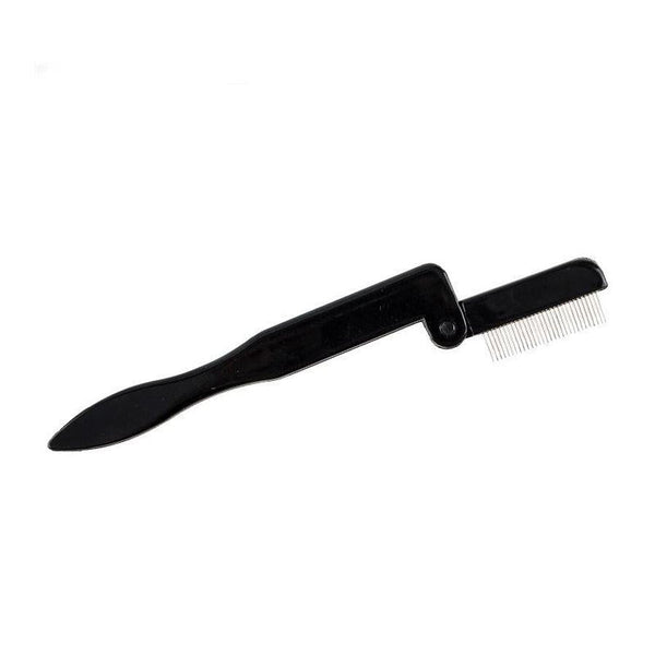 HKM-608211 Stainless Steel Foldable Eyelash Comb and Needle Brow Groomer Tool