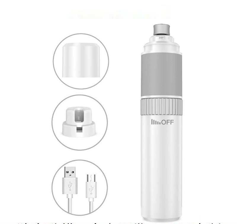 HKM-6082365 Rechargeable USB Pet Nail Sharpener and Clippers in White, Durable ABS Material