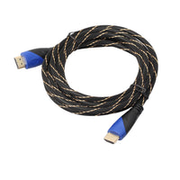 HKM-608275 Blue Black Video Cable with Black and Gold Connectors - Male to Male Adapter, Available in Multiple Lengths