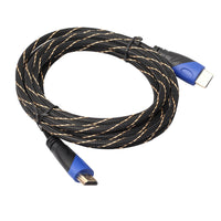 HKM-608275 Blue Black Video Cable with Black and Gold Connectors - Male to Male Adapter, Available in Multiple Lengths