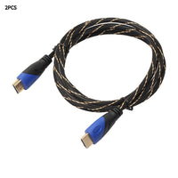 HKM-608275 Blue Black Video Cable with Black and Gold Connectors - Male to Male Adapter, Available in Multiple Lengths