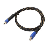 HKM-608275 Blue Black Video Cable with Black and Gold Connectors - Male to Male Adapter, Available in Multiple Lengths