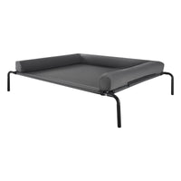 HKM-6083005 Elevated Dog Bed for Large Dogs with Supportive Pillow, Portable Raised Cot in Gray