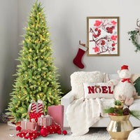 HKM-608339 Mixed PE/PVC Christmas Tree with Warm White LED Lights, Available in 4ft to 9ft with Various Tip Counts