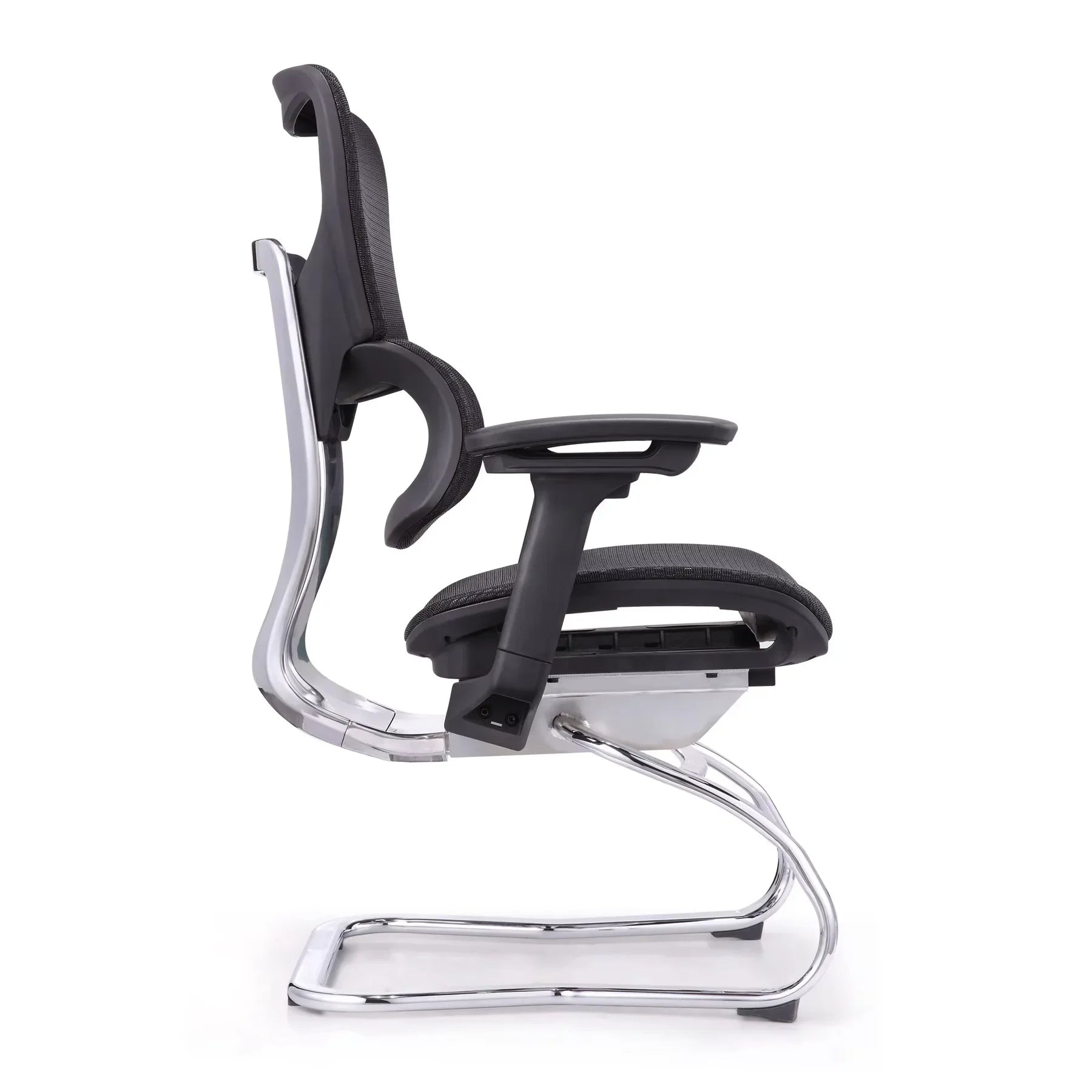 HKM-608339 Modern Ergonomic Mesh Executive Chair for Office and Conference Use - Featuring White Finish