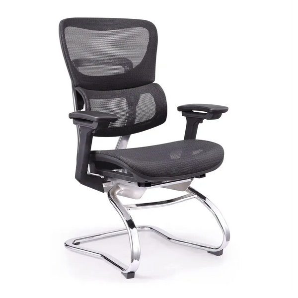 HKM-608339 Modern Ergonomic Mesh Executive Chair for Office and Conference Use - Featuring White Finish