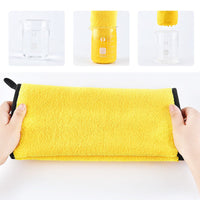 HKM-6084029 Plush Plus-Sized Shower Bath Towel in Yellow Gray, Blue Gray, and Green Gray