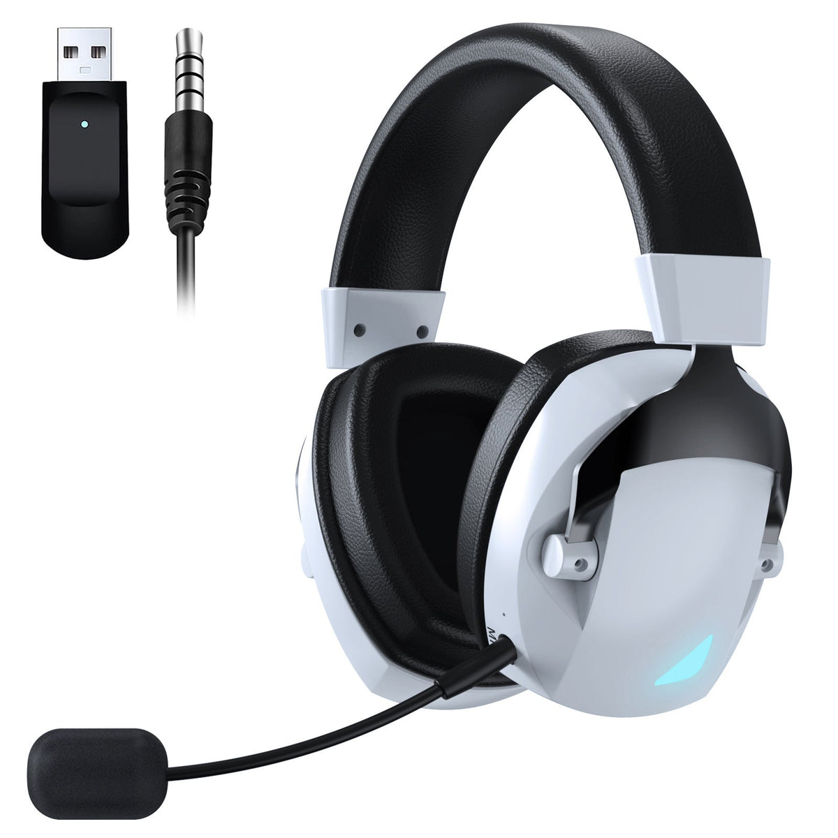 HKM-608403 Dual-Mode Over-Ear Bluetooth Headphones with Wireless Microphone for Gaming PCs and PS5