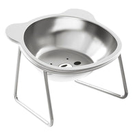 HKM-6084541 Stainless Steel Elevated Cat Bowl with Neck Support for Comfortable Eating