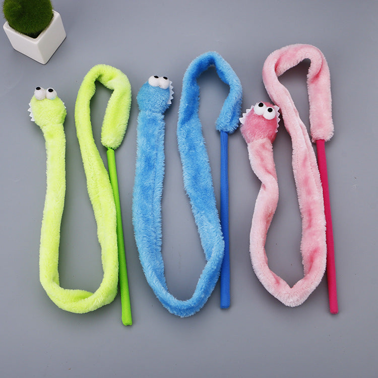 HKM-6085181 Interactive Cartoon Snake Cat Toy - Colorful Rod for Engaging Playtime