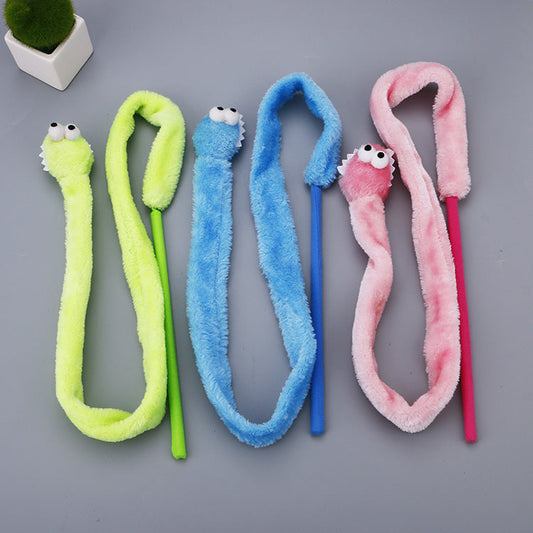 HKM-6085181 Interactive Cartoon Snake Cat Toy - Colorful Rod for Engaging Playtime