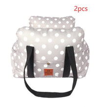 HKM-6086589 Travel-Friendly Dog Kennel for Pets Up to 14 lbs - Striped Gray, Polka Dot Gray, Blue