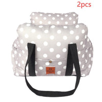 HKM-6086589 Travel-Friendly Dog Kennel for Pets Up to 14 lbs - Striped Gray, Polka Dot Gray, Blue