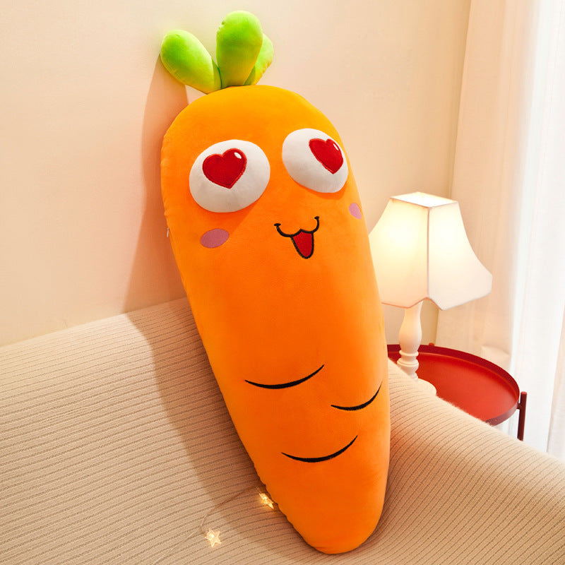 HKM-608723 Radish-Shaped Plush Expression Pillow Toy for Home Decor