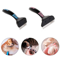 HKM-608787 Pet Comb for Cats and Dogs - Dual-Sided Hair Cleaner in Blue and Pink (160mm x 75mm)