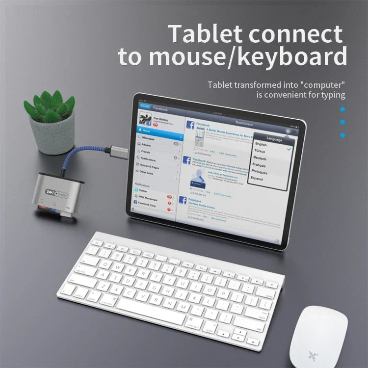 HKM-608787 USB 3.0 Type-C & Micro USB Card Reader for SD/TF Cards - Data Transfer Adapter for Smartphones & MacBooks