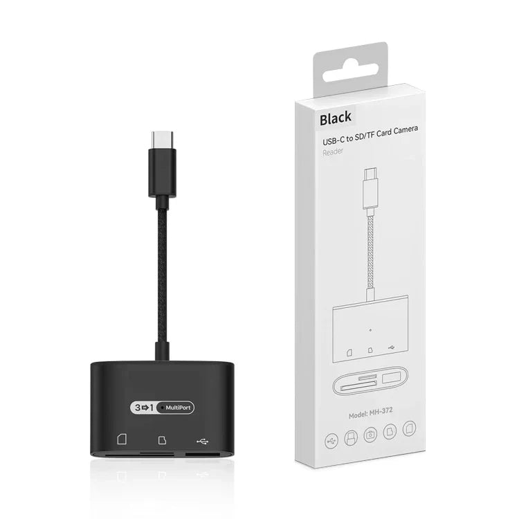 HKM-608787 USB 3.0 Type-C & Micro USB Card Reader for SD/TF Cards - Data Transfer Adapter for Smartphones & MacBooks