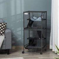 HKM-6087997 Spacious Rolling Small Animal Cage with Multiple Tiers and Hammocks