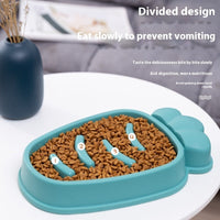 HKM-6088125 Radish Dog Slow Food Anti-Tumble Pet Bowl in Mango Yellow, Twilight Orange, Gentiana Green, Ink Blue