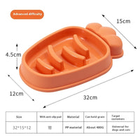 HKM-6088125 Radish Dog Slow Food Anti-Tumble Pet Bowl in Mango Yellow, Twilight Orange, Gentiana Green, Ink Blue