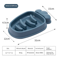 HKM-6088125 Radish Dog Slow Food Anti-Tumble Pet Bowl in Mango Yellow, Twilight Orange, Gentiana Green, Ink Blue