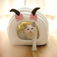 HKM-6088381 Semi-Closed Cozy Pet Nest for Small Animals - Warm Cat Sleeping Bag for All Seasons
