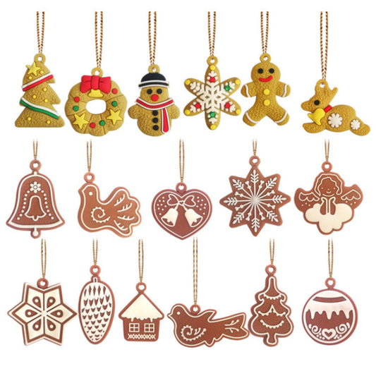 HKM-608851 Gingerbread Man Soft PVC Christmas Tree Pendant Decoration Set - Available in Multiple Sizes