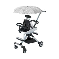 HKM-608915 Compact Foldable Baby Stroller with Durable Aluminium Frame and Soft Leather Seat