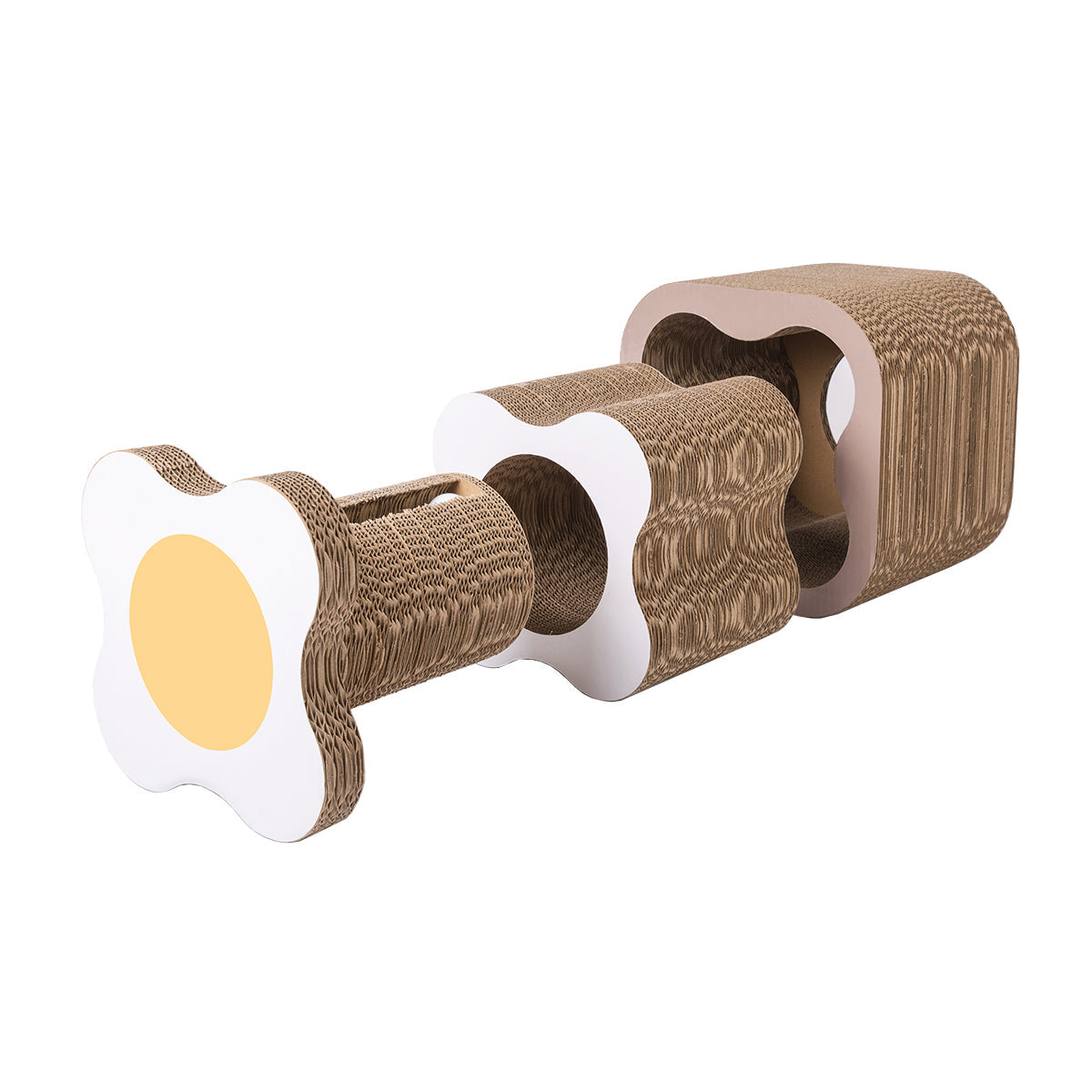 HKM-6089405 Versatile Corrugated Cat Scratching Board and Tunnel Combo for Play and Scratching
