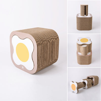 HKM-6089405 Versatile Corrugated Cat Scratching Board and Tunnel Combo for Play and Scratching