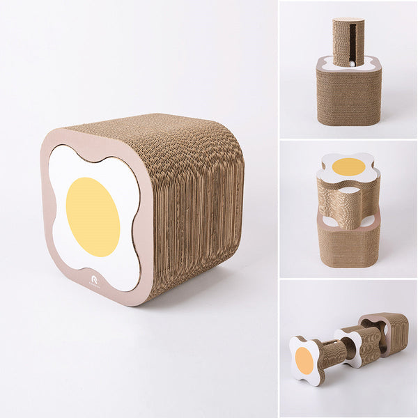 HKM-6089405 Versatile Corrugated Cat Scratching Board and Tunnel Combo for Play and Scratching