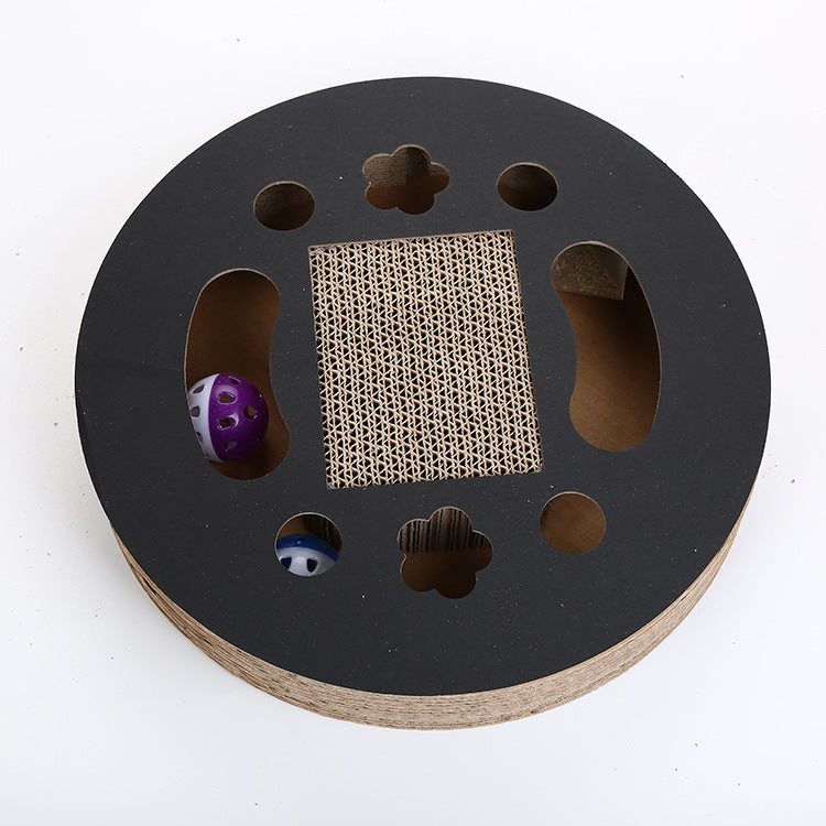 HKM-6090301 Corrugated Cat Scratch Board with Built-in Bell – Durable Eco-Friendly Design for Claw Grinding and Cozy Napping