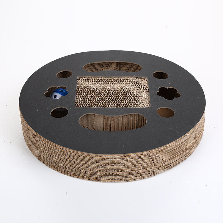 HKM-6090301 Corrugated Cat Scratch Board with Built-in Bell – Durable Eco-Friendly Design for Claw Grinding and Cozy Napping