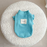HKM-6090685 Knit Dog Clothes with Small Flying Sleeves - Thick Polyester Material in Blue, Pink, Yellow, Sizes S-XXL