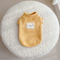 HKM-6090685 Knit Dog Clothes with Small Flying Sleeves - Thick Polyester Material in Blue, Pink, Yellow, Sizes S-XXL